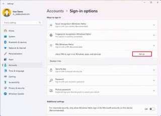Windows 11 set up PIN