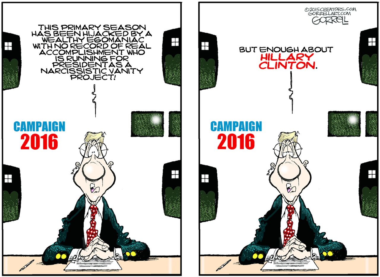 Political cartoon U.S. Hillary Clinton 2016