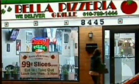 Bella Pizzeria&amp;#039;s 99 cent slice may have been too good a deal for a competing pizzeria owner who tried to sabotage the local restaurant with mice.