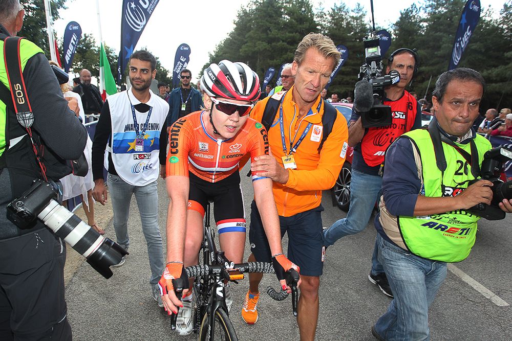 Anna van der Breggen after winning the Euro championships road race
