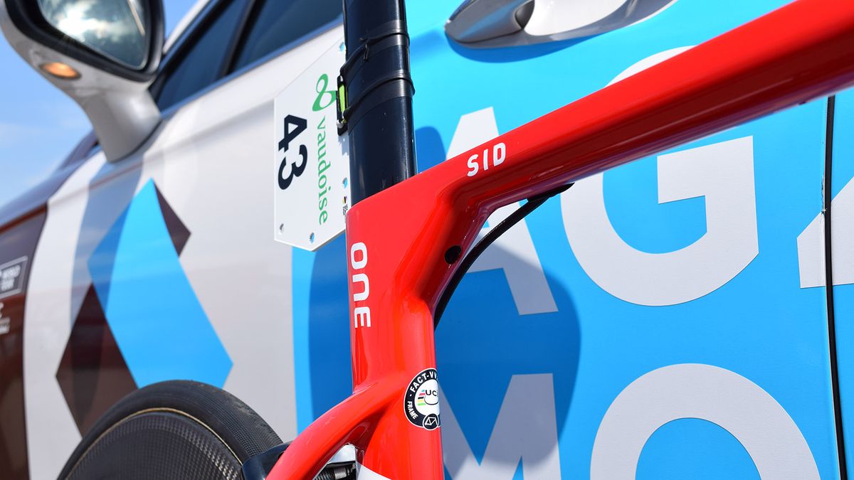The seat post clamp on the frame is adjusted on the inside of the main frame triangle