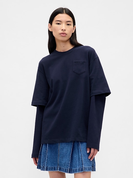 Gap &amp;times; Sandy Liang Adult Heavyweight Organic Cotton Layered T-Shirt