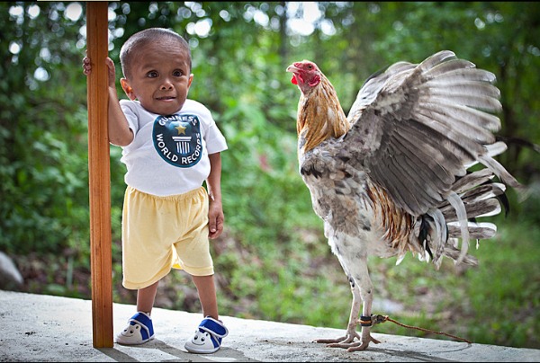 Junrey Balawing, standing at 23.6 inches, is the world's shortest man.