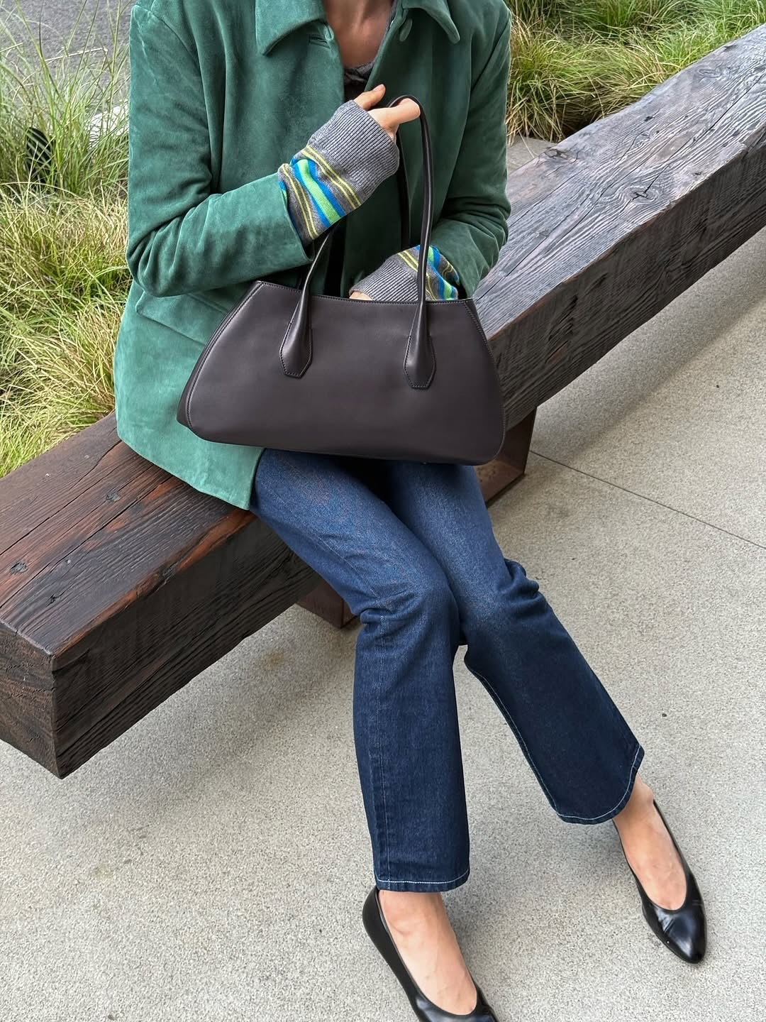 Elsa Hosk wearing The Row Alger Tote Bag