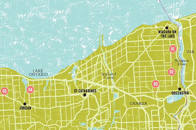 Niagara wineries map, Niagara travel