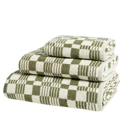 Green checked towel