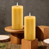 NOMFIX Natural Beeswax Pillar Candles NOMFIX Natural Beeswax Pillar Candles
