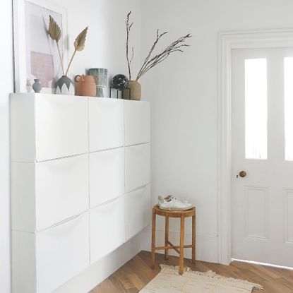 Clutter free hallway with shoe storage