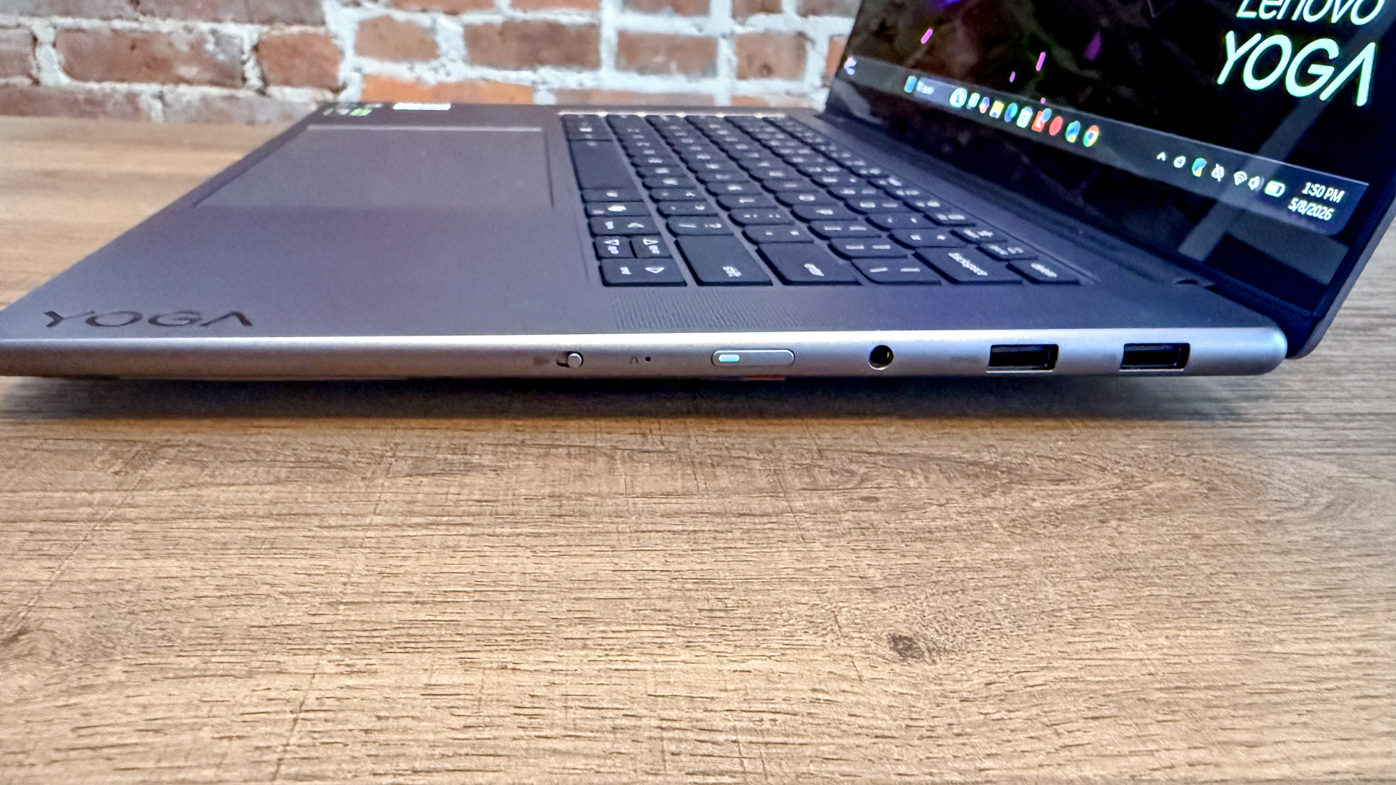 The right side ports on the Lenovo Yoga Pro 7i Gen 11 Aura Edition
