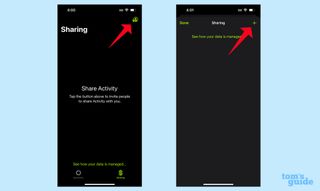 invite others to share activity data in Fitness app