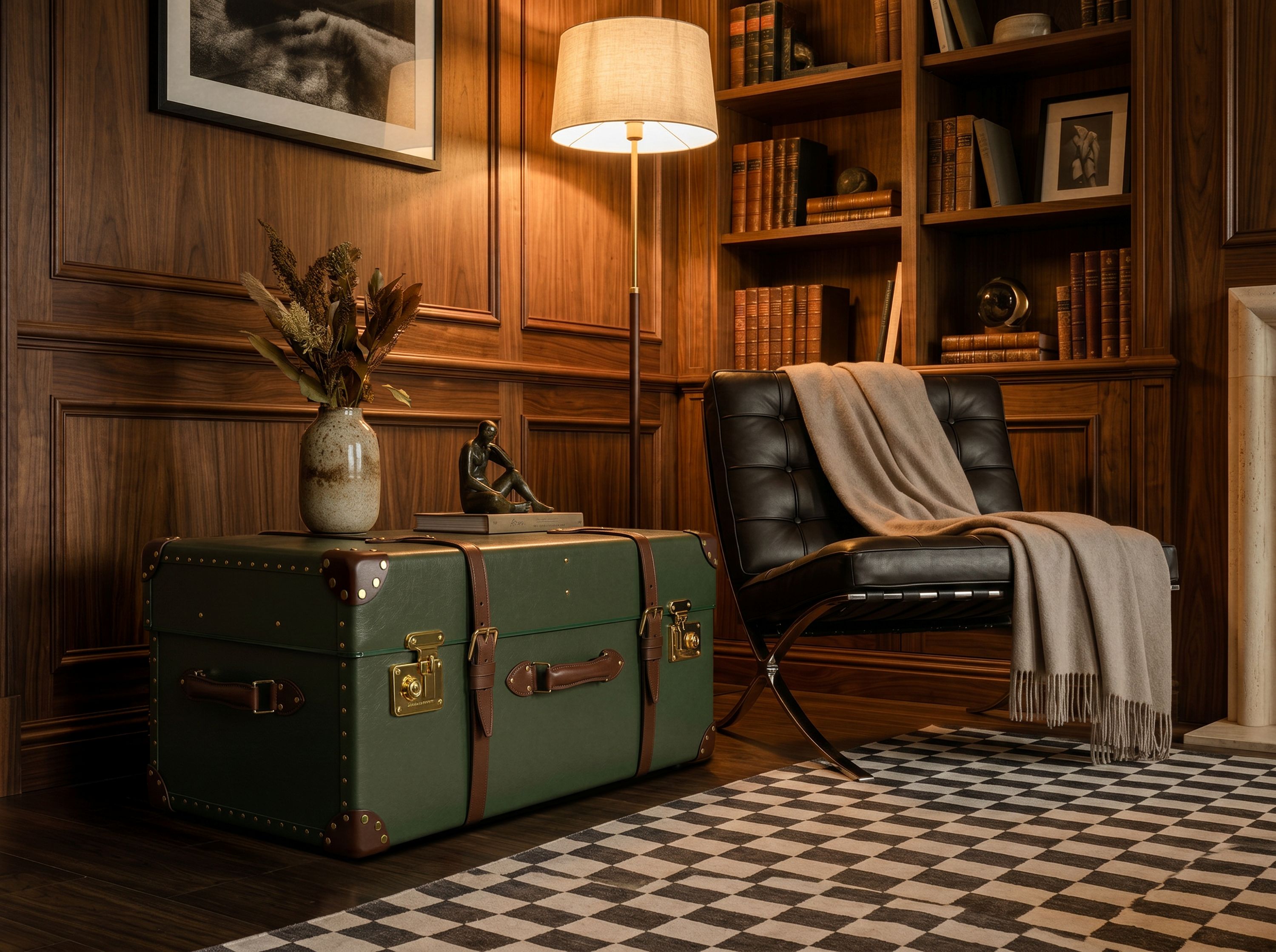 globe-trotter steamer home trunk launch
