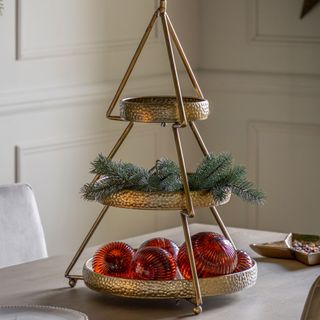Gold tiered Christmas tree
