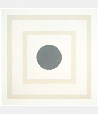square artwork with grey dot at centre