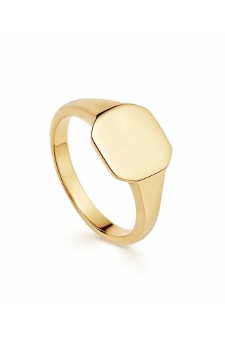 Gold Engravable Octa Signet Ring