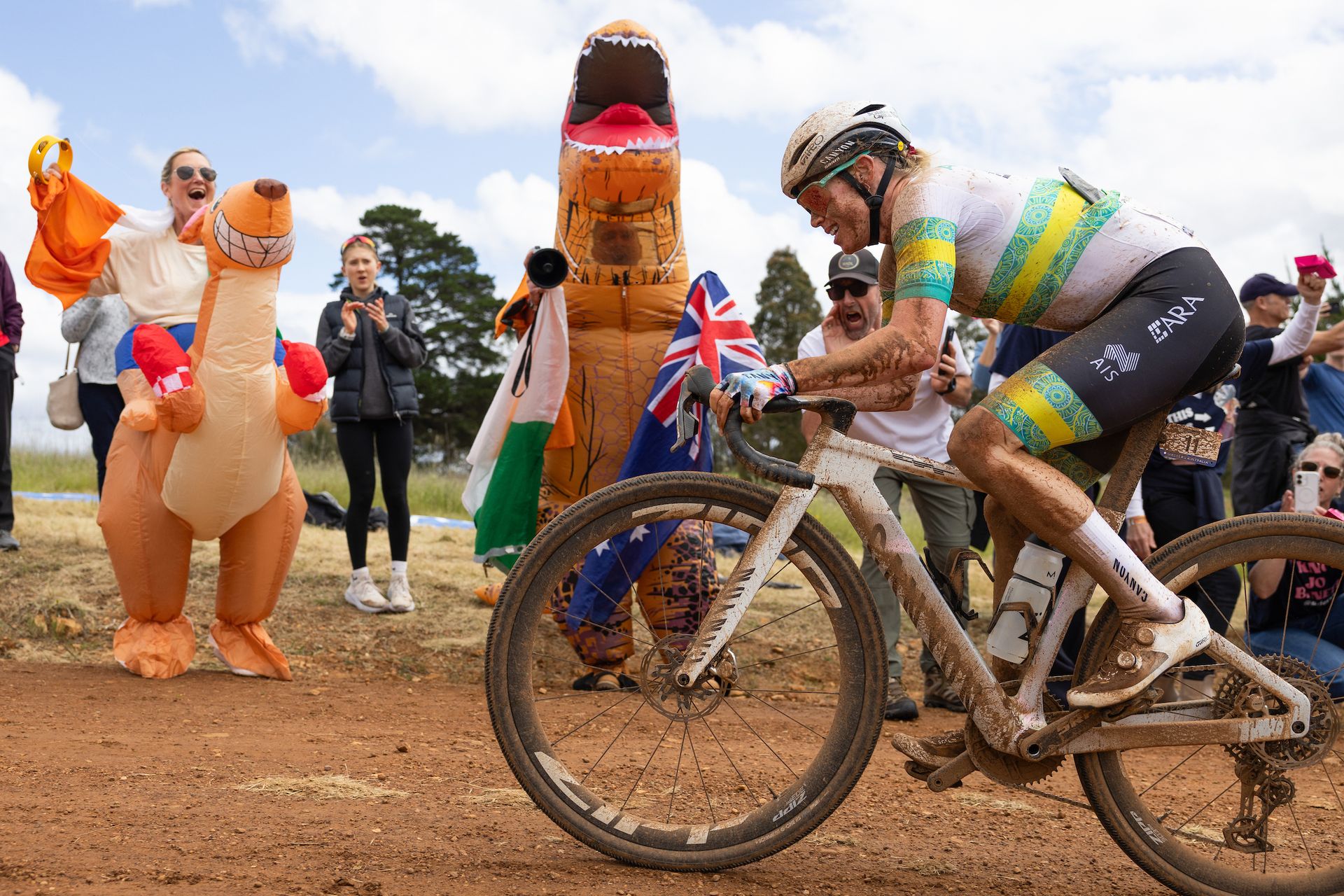 Tiffany Cromwell (Australia) during the elite women's race at the 2026 UCI Gravel World Championships in Nannup, Western Australia, Australia