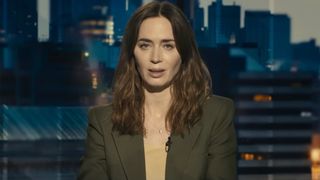 Margaret Fairchild (Emily Blunt) delivers the news in Disclosure Day.