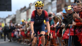 Geraint Thomas rides past a crowd during the 2022 Tour de France