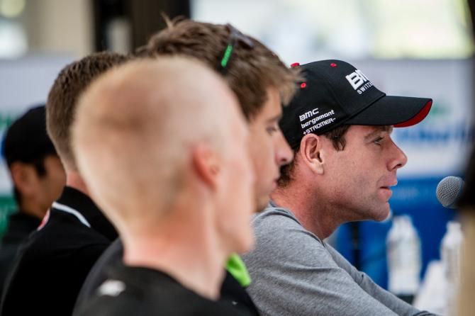 Cadel Evans (BMC) talked about racing in the area when he was a mountain biker.