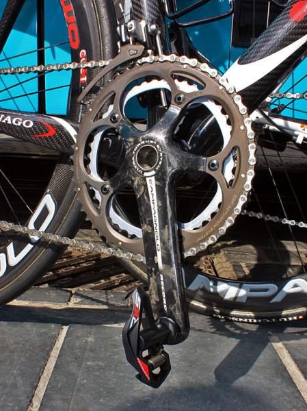 Bonnet's Campagnolo Record crankarms are fitted with Time's previous-generation RXS pedals.