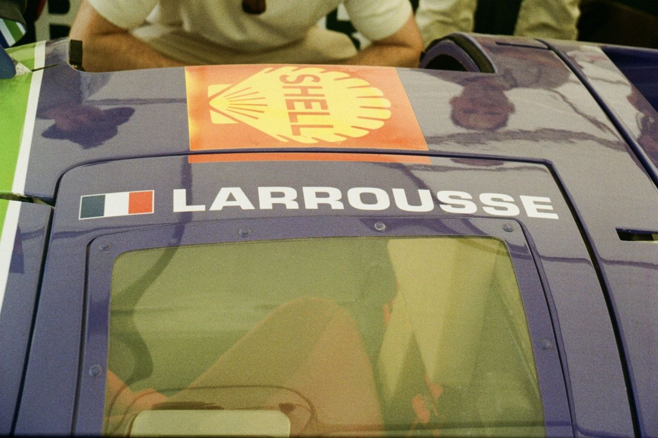 Details of the very cosmic green, purple and white Porsche 917