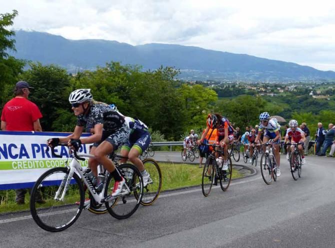 The tough climb broke up the pack