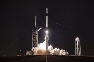 A SpaceX Falcon 9 rocket launches the Crew Dragon Demo-1 mission from NASA's Kennedy Space Center in Cape Canaveral, Florida on March 2, 2019.