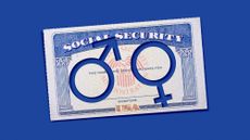 Illustration of a Social Security card with male and female gender symbols cut out