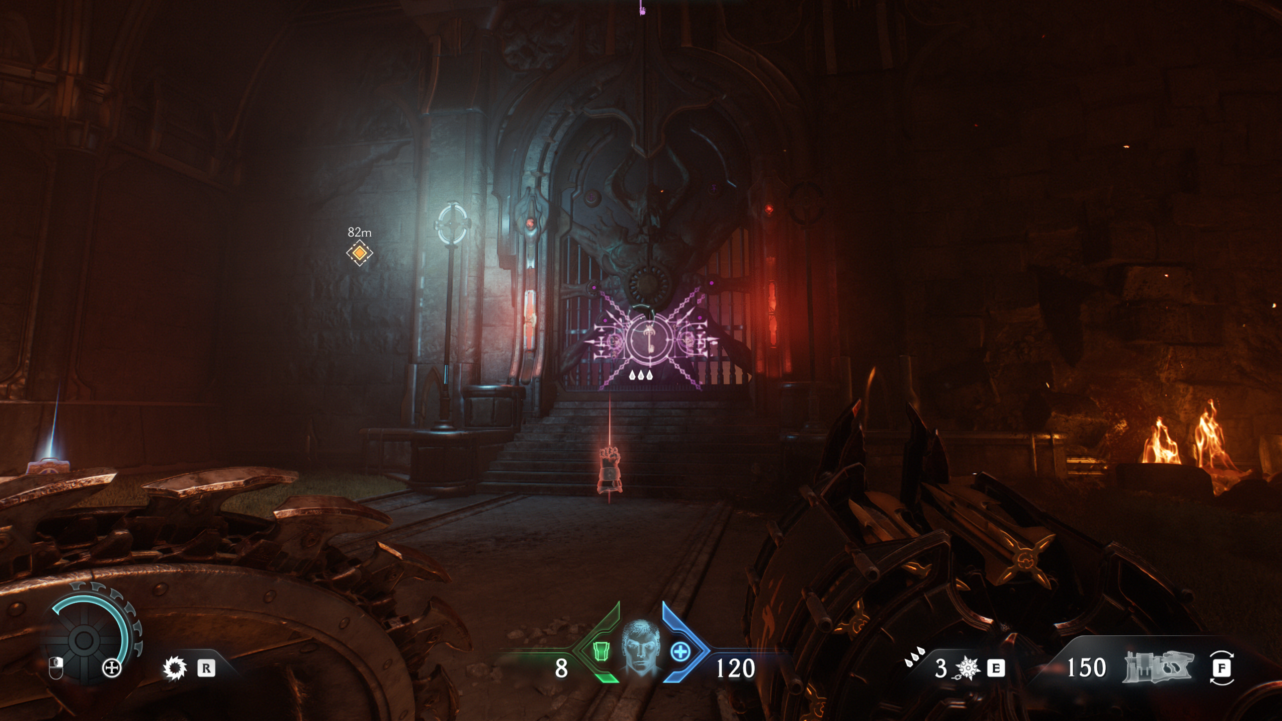 Doom: The Dark Ages Siege Part 2 secrets - A ruby behind a large gate that requires the purple key to open.