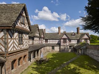 Pitchford Hall, Shropshire. The Victorian wing courtyard. Figure 2 The General's Quarters is now a holiday let. Devey concealed a plain Georgian wing behind herringbone work. Photograph: Paul Highnam/Country Life Picture Library Published November 6 2019