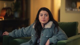 Auli'i Cravalho in jean jacket in 2020's All Together Now