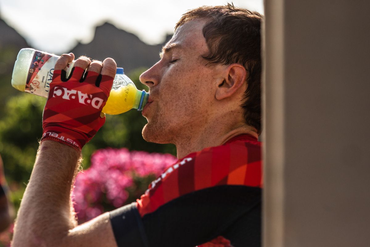Brendan Canty gets the post-stage liquids into the system
