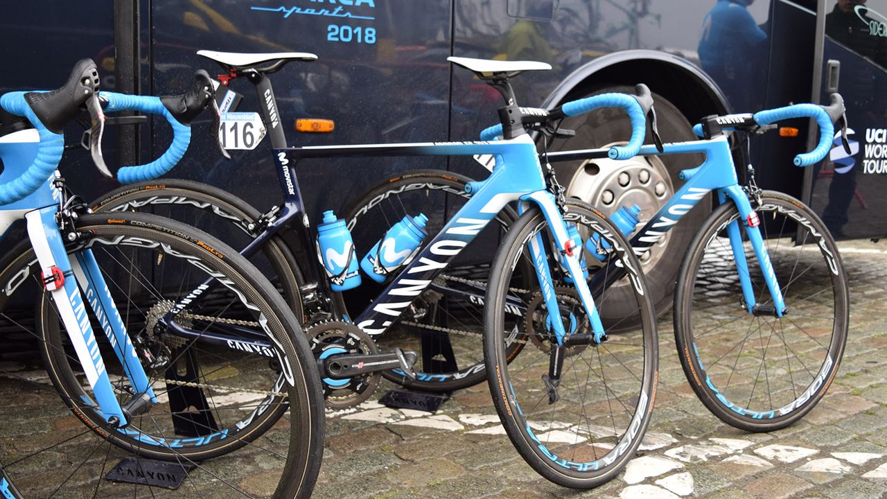 Movistar Team riders raced the Tour of Flanders aboard both the Canyon Aeroad and Ultimate framesets