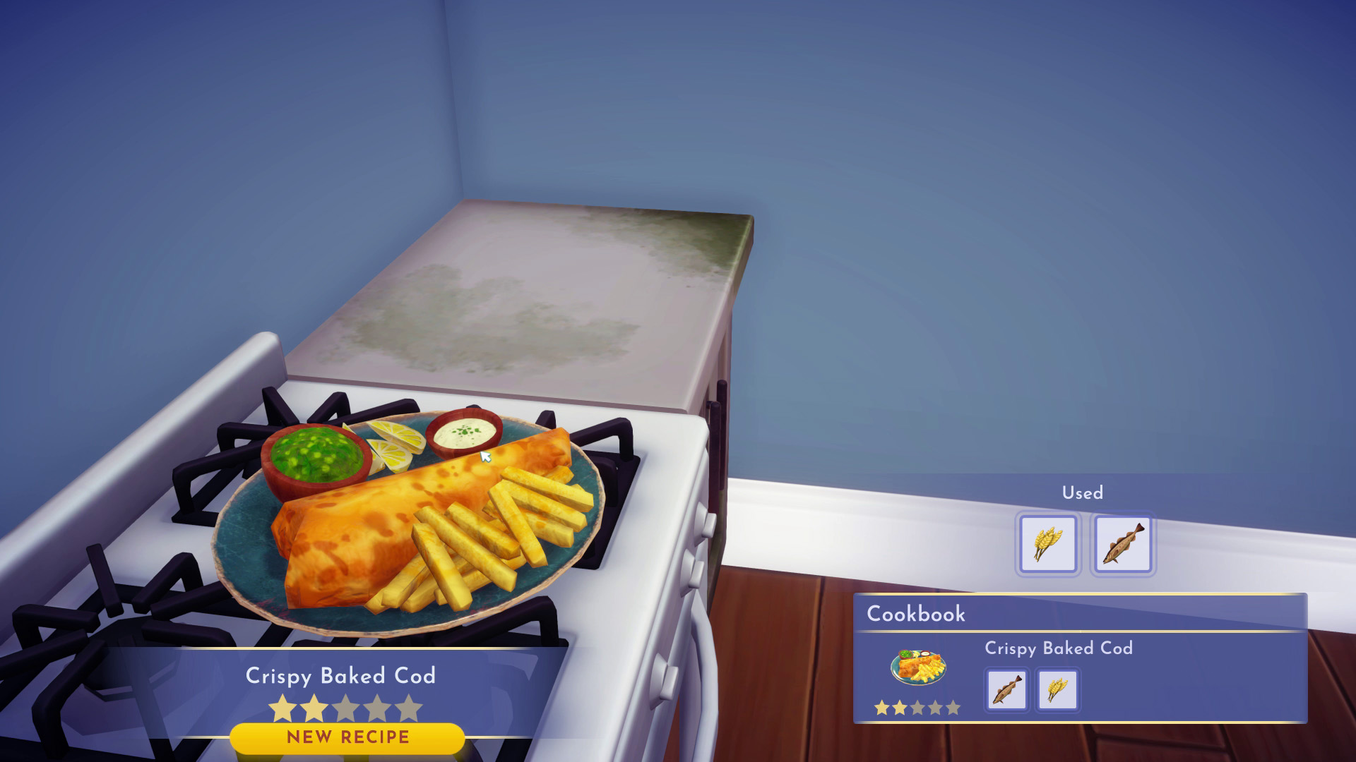 Disney Dreamlight Valley baked cod recipe cooked