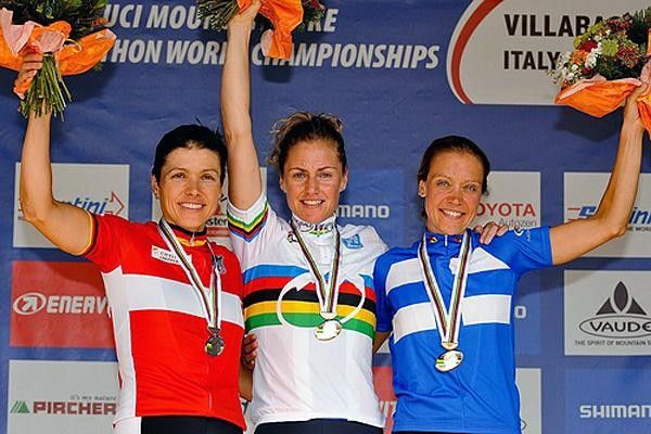 Women's marathon World Championship podium: