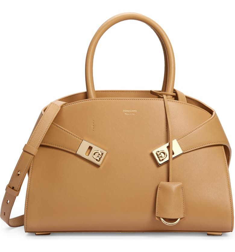 Hug Small Leather Top-Handle Bag