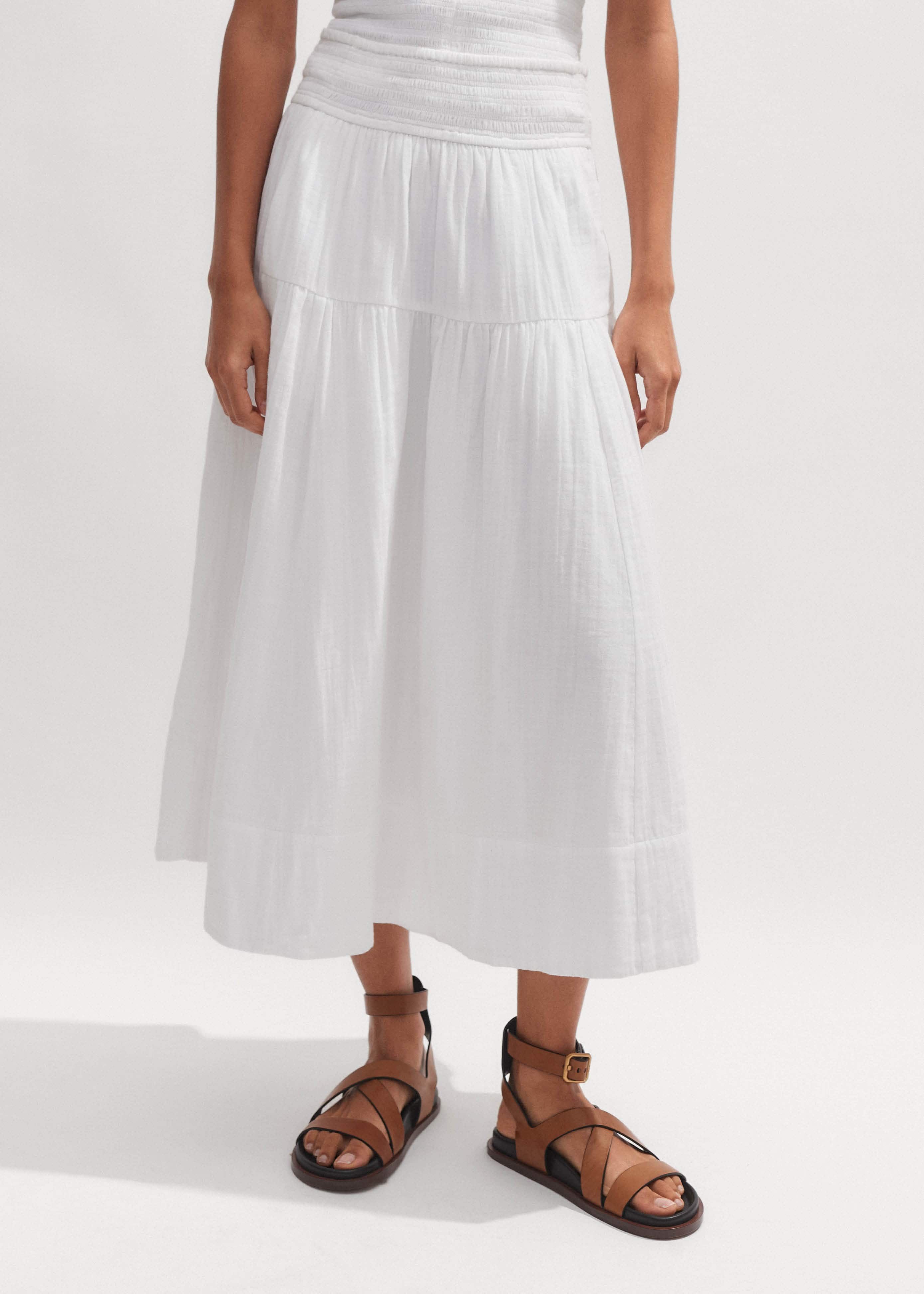 Cheesecloth Midi Skirt