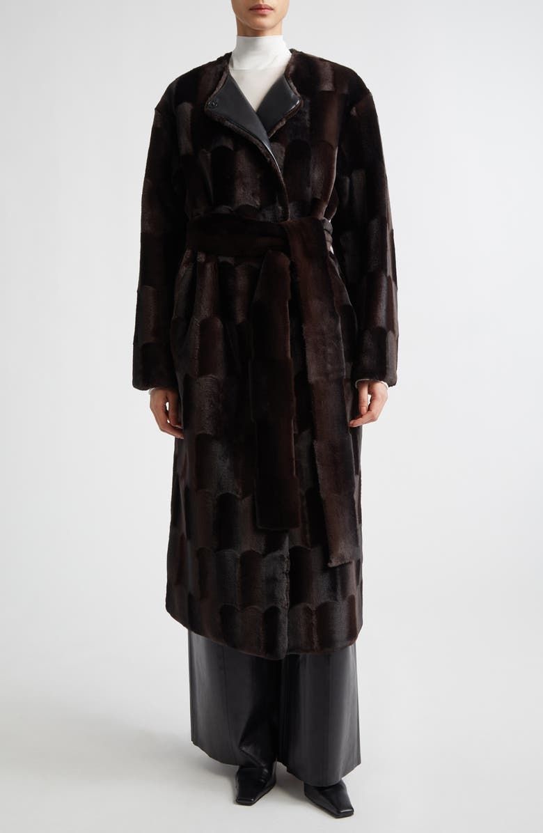 Isa Reversible Faux Fur & Faux Leather Coat