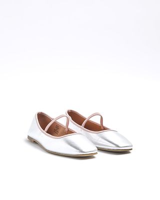 silver mary janes