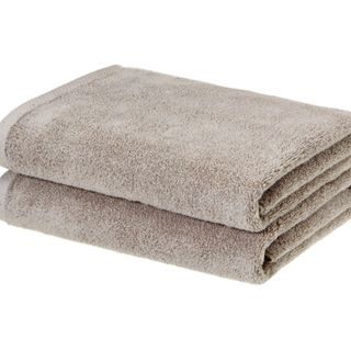 pair of gray platinum towels 