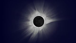 The whitish hair-like structure around the Sun is called the "Corona", and can only be seen and photographed during the moment of totality, when the Sun is completely hidden by the Moon. - 