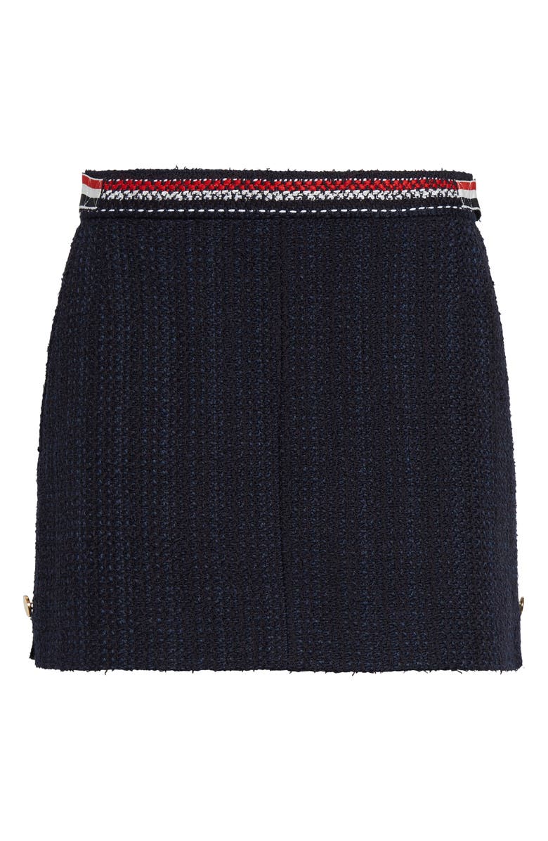 Side Tab Tweed Miniskirt