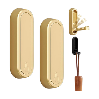 A pair of gold folding wall hooks from Amazon