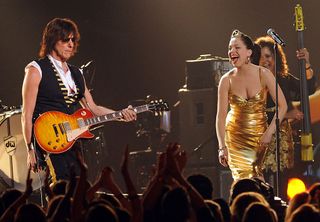 Musicians Jeff Beck and Imelda May perform onstage during the 52nd Annual GRAMMY Awards held at Staples Center on January 31, 2010 in Los Angeles, California. (Photo by Jeff Kravitz/FilmMagic)