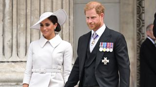 Meghan, Duchess of Sussex and Prince Harry, Duke of Sussex attend the National Service of Thanksgiving