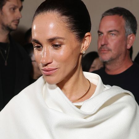 PARIS, FRANCE - OCTOBER 04: Meghan Markle, Duchess of Sussex attends the Balenciaga Womenswear Spring/Summer 2026 show as part of Paris Fashion Week on October 04, 2025 in Paris, France. 