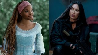 From left to right: Halle Bailey in The Little Mermaid and Megan Fox in Expend4bles 