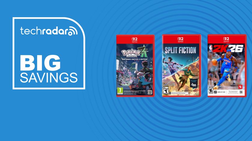 NBA 2K26, Pokémon Legends Z-A and Split Fiction Switch 2 boxes side by side against a blue background.