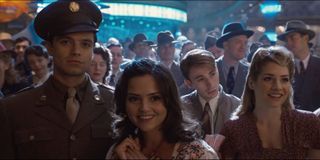 Sebastian Stan, Jenna Coleman and Chris Evans in Captain America: The First Avenger