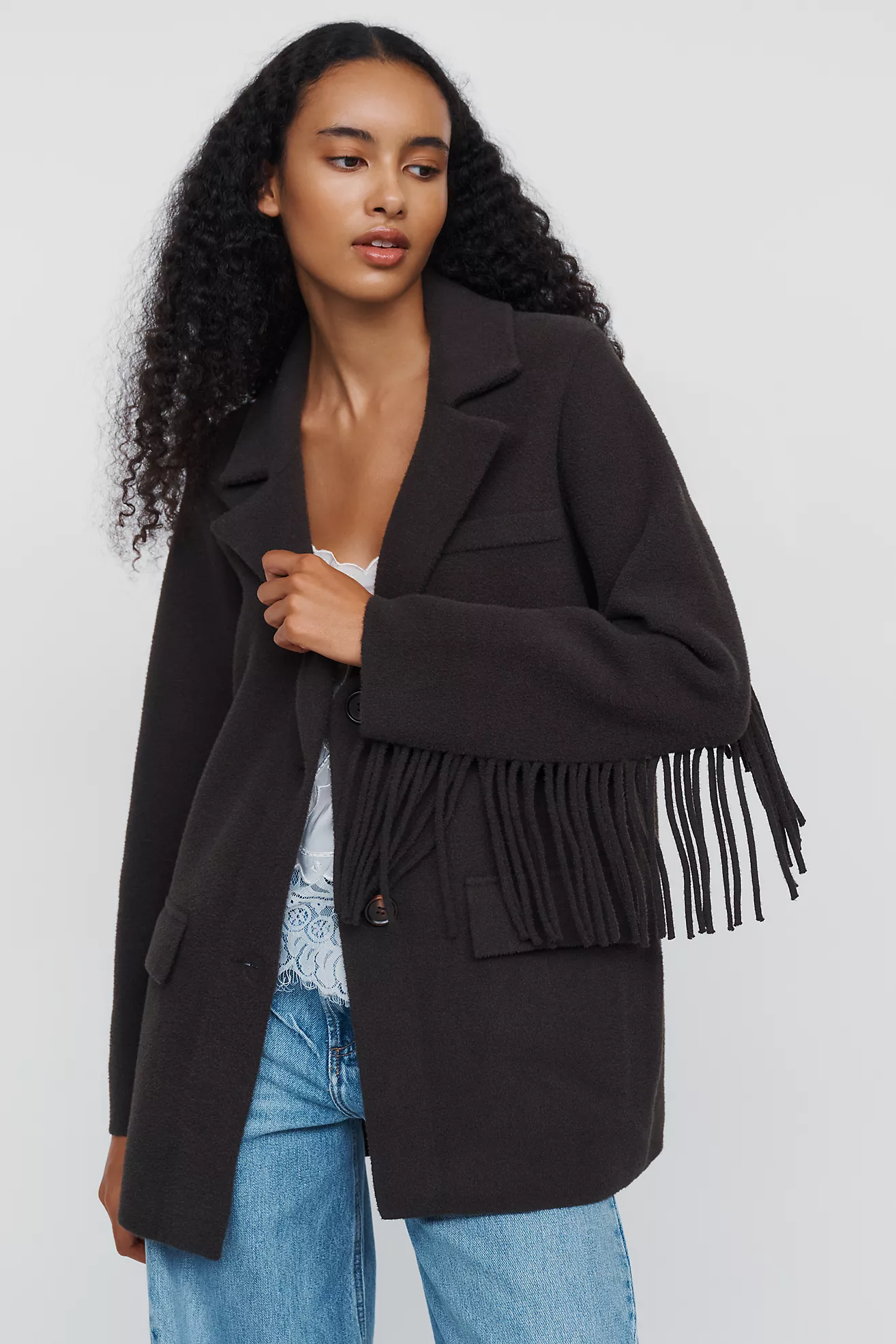 Nvlt Fringe Blazer Coatigan