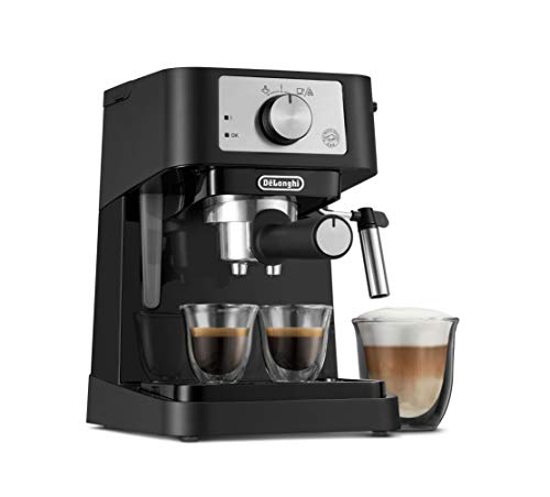 De'longhi Stilosa Manual Espresso Machine, Compact Coffee Maker, 15 Bar Pump Pressure, Manual Milk Frother Steam Wand for Authentic Single &amp;amp; Double Espresso, Lattes &amp;amp; Cappuccinos, Tamper Included